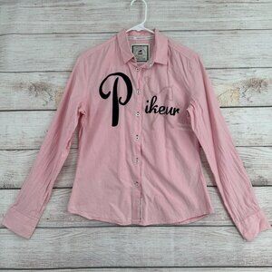 Pikeur Equestrian 57 Embroidered Button Down‎ Shirt Women's Size S/M Pink RARE